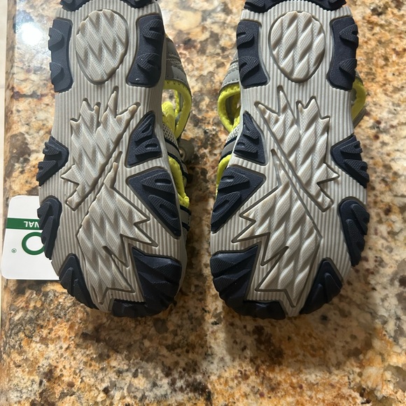 UOVO Gray and Yellow Sandals with Closed Toe and Velcro Straps - Picture 2 of 10